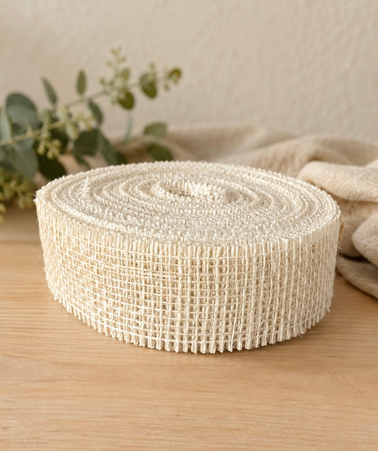 Juteband 40 mm creme