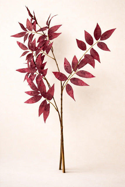 Blattzweig bordo 90cm 10 teilig VE12