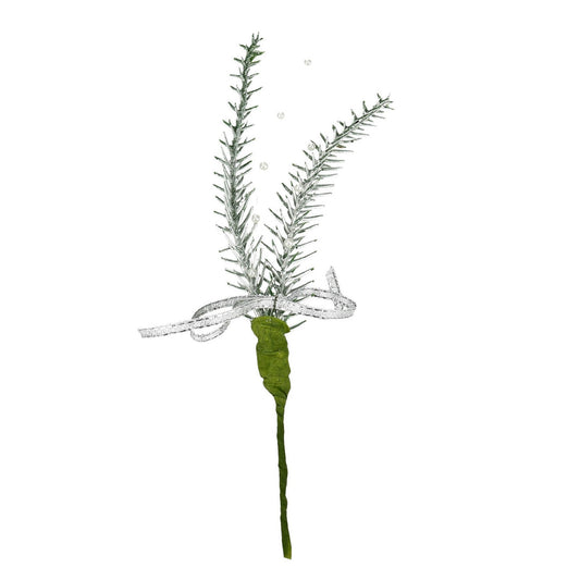 Tannenpick in Silber mit Perlen (18 cm)
