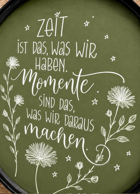 Bild Met. 12x10  cm Zeit ist das, was..VE 12