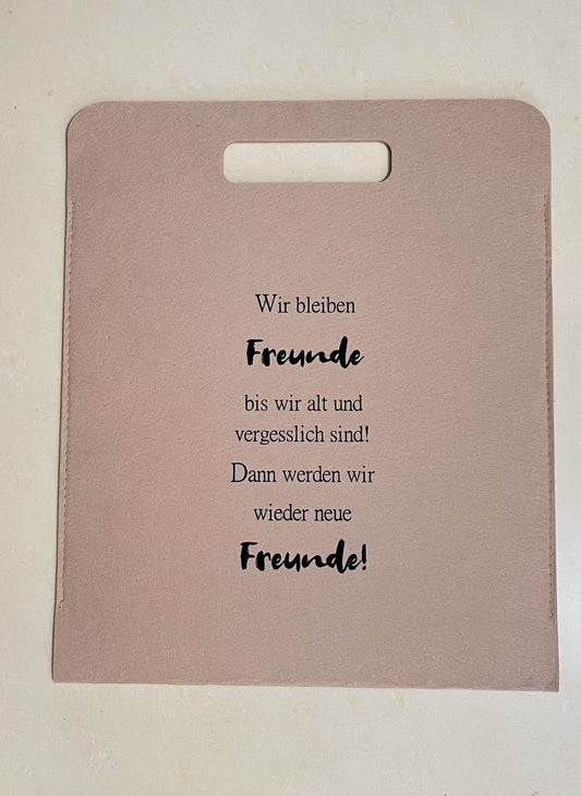 Filztasche "& wehe du freust dich nicht"