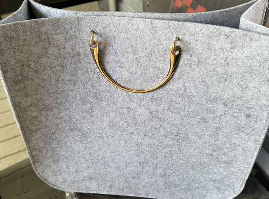 Filztasche grau met.Henkel 39x35