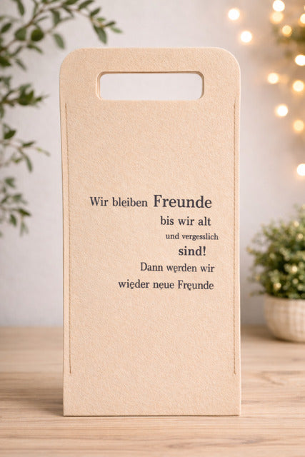 Filztasche hell Wir bleiben.. 17x40 cm