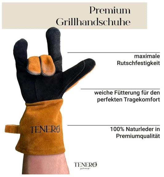 Grillhandschuhe aus Leder (35 cm)