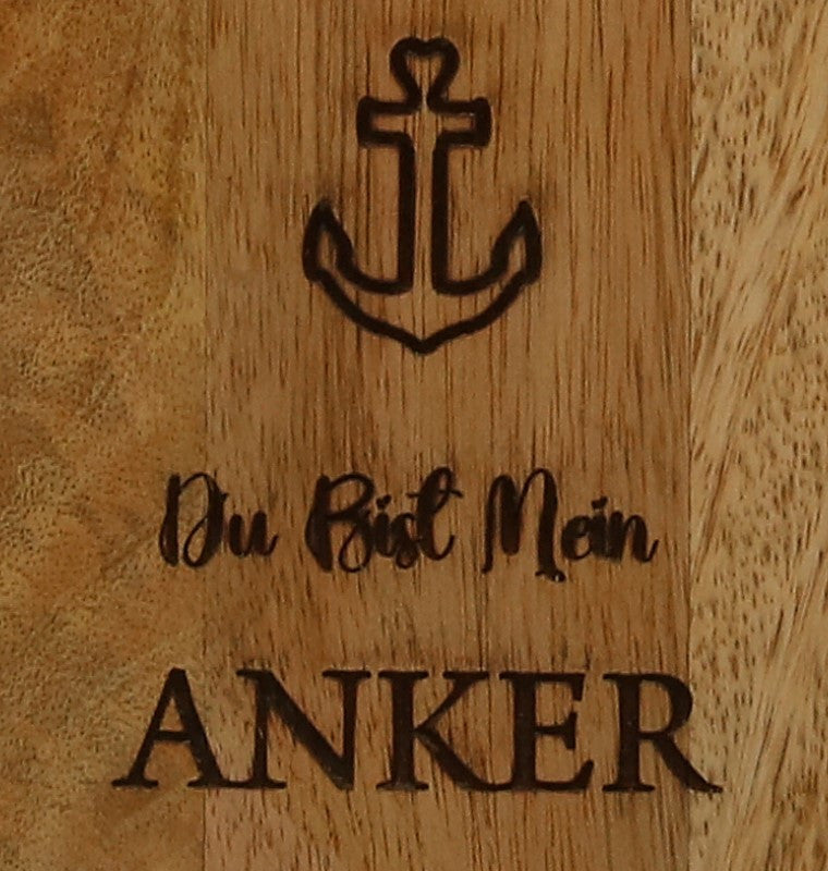 Holzbrett Du bist mein Anker 38x15 cm