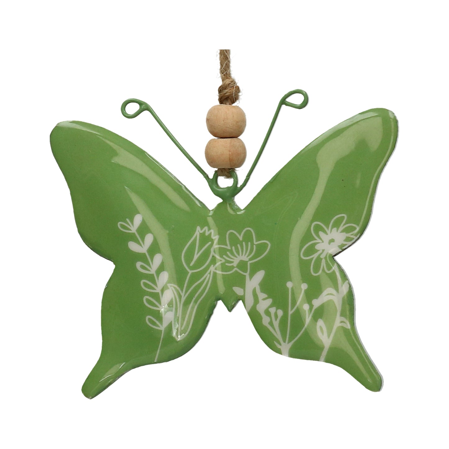 Schmetterling Met.oliv/weiß 10x8 cm