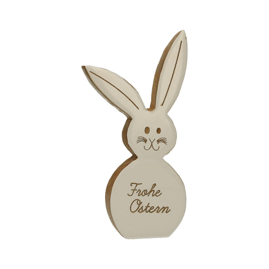 Hase Mangoholz Frohe Ostern 19 cm