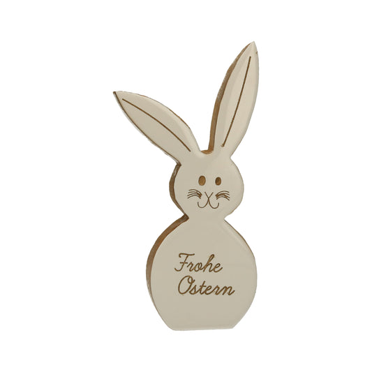 Hase Mangoholz Frohe Ostern 10 cm
