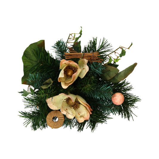 Strauß Tanne mit 2 Magnolien - Höhe 27 cm