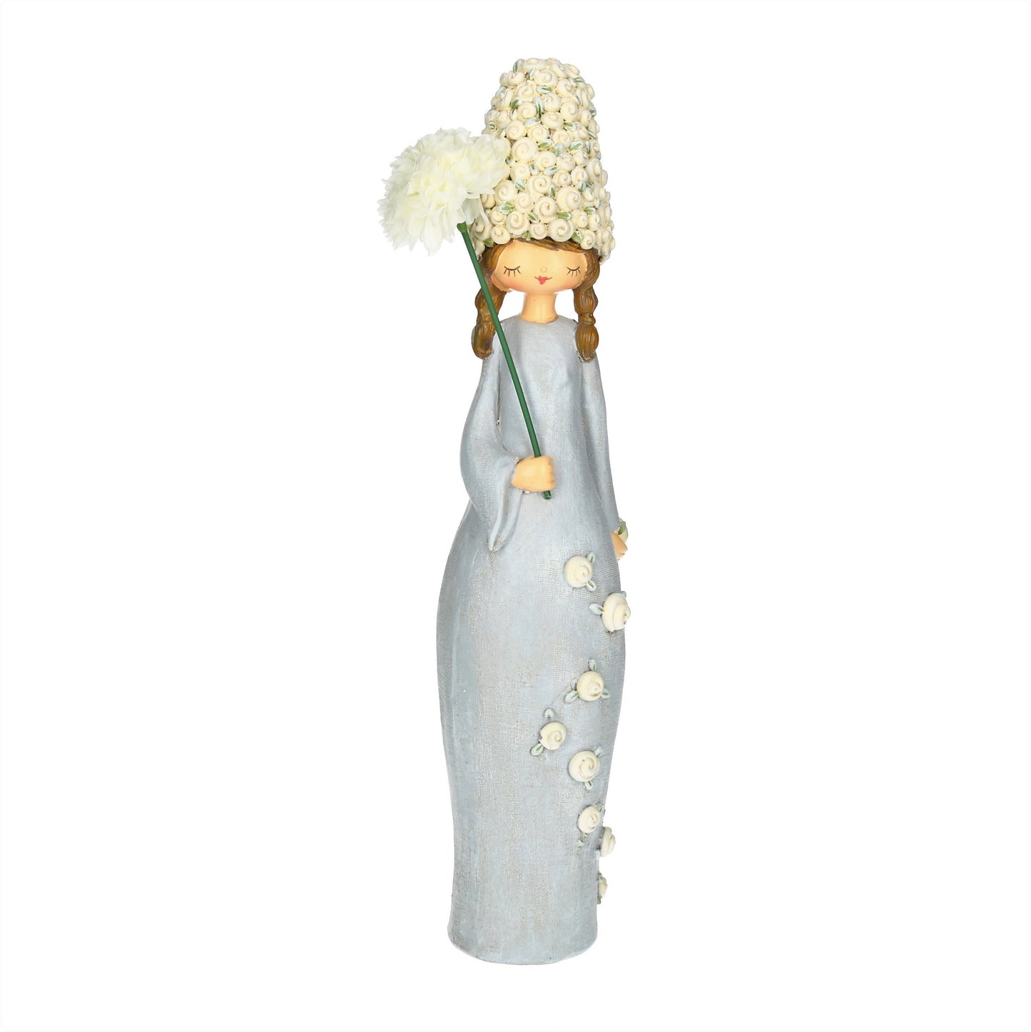 Figur Frau mit Blumenhut 29 cm 3 Farben