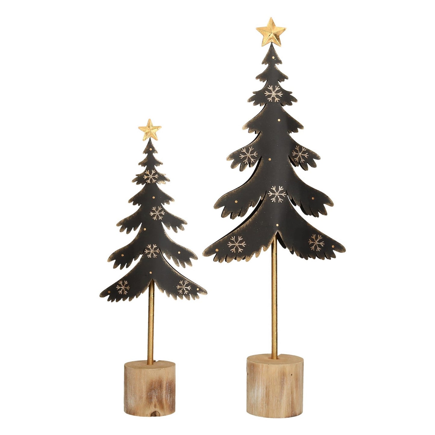 Figur Weihnachtsbaum schwarz/gold Metall 2 Größen