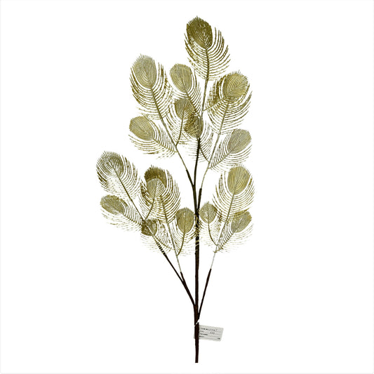 Zweig Pfauenfeder gold 92cm