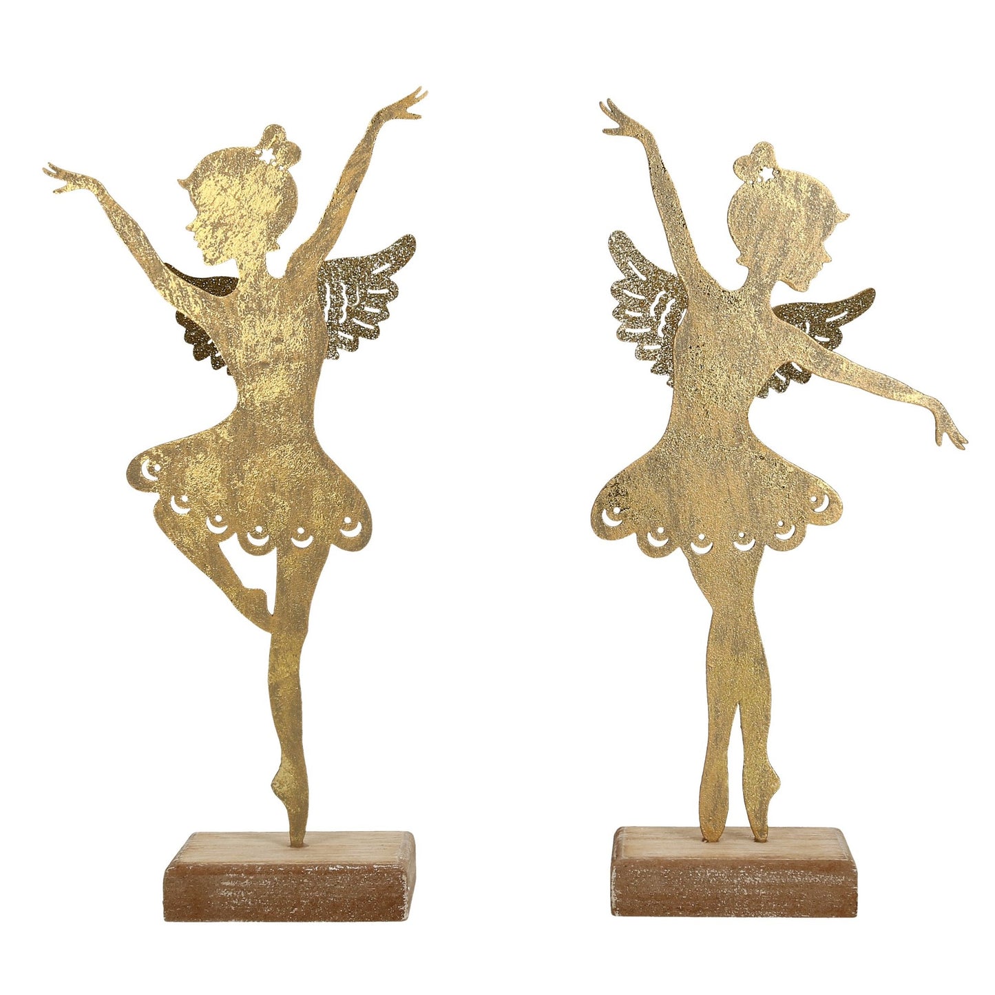 Figur Engel tanzend gold Metall 3 Größen