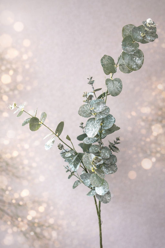 Eukalyptus verzweigt, Glitter, 90 cm VE 12
