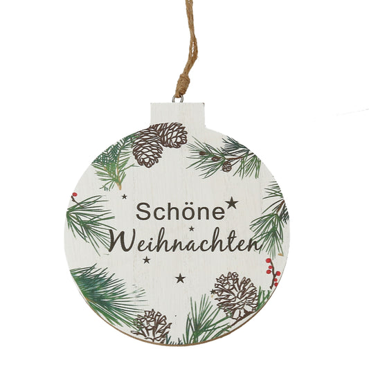 Hänger Holz Weihnachtskugel Schöne Weihnachten