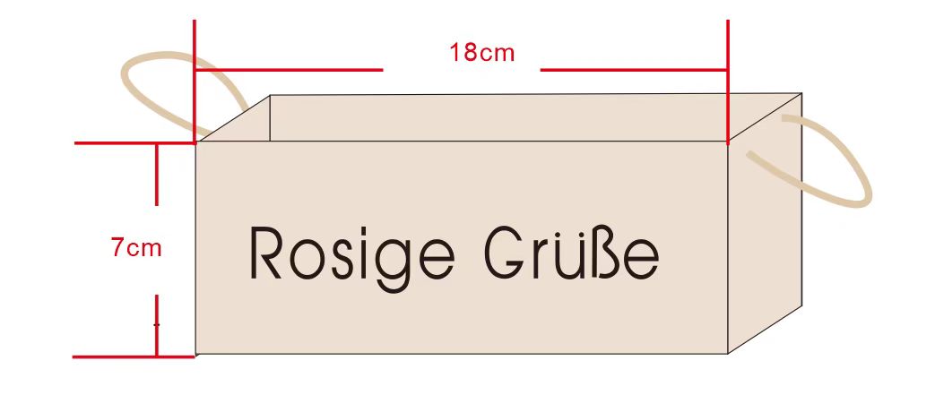 Holz-Kiste 26x12x10 cm „Rosige Grüße“