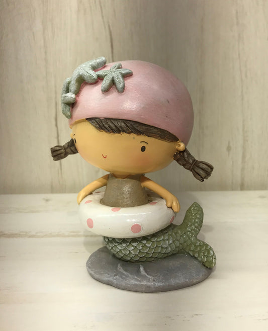 Nixe mit Schwimmring (11x7,5x13,8 cm)