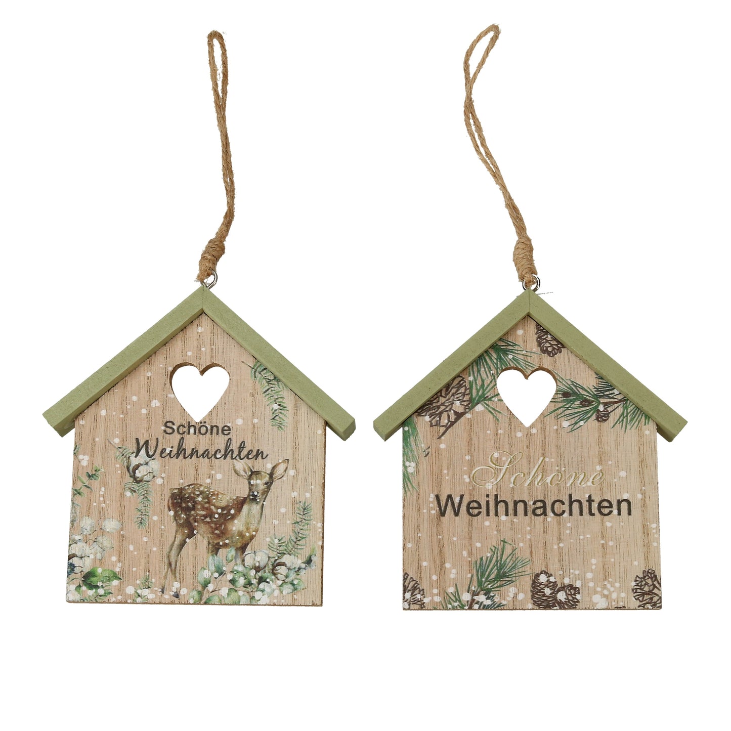 Hänger Haus Schöne Weihnachten Holz sortiert 10 cm