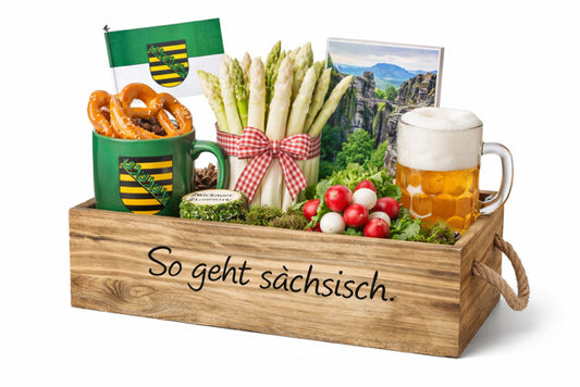 Kiste Holz so geht sächsisch 26x12x10 cm
