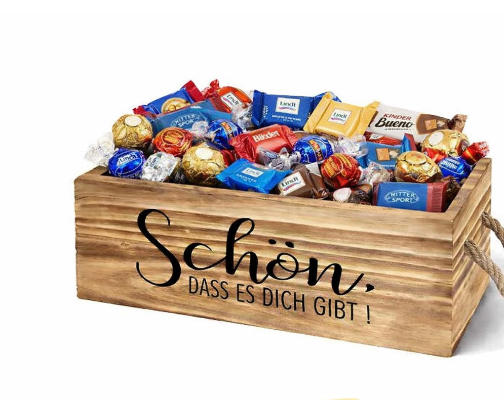 Kiste Holz Schön, dass es dich gibt 18x8x7 cm VE6