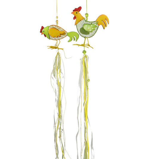 Huhn gelb/grün z.h. sort. gelb/grün 15x5,5x14cm