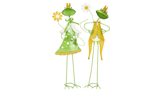 Frosch mit Gänseblümchen 9x9x33,5cm