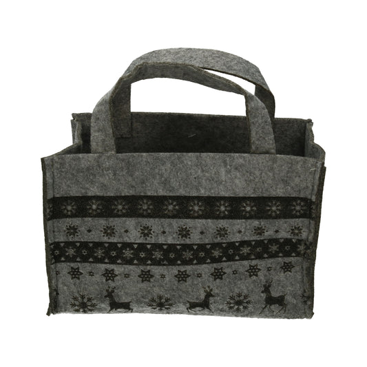 Tasche aus Filz grau quadratisch oder rund
