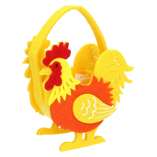 Filztasche Huhn gelb/or. 12x6cm