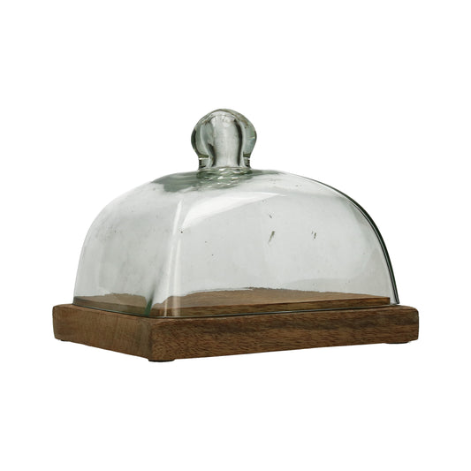 Glasdose Mangoholz 14x16x16 cm