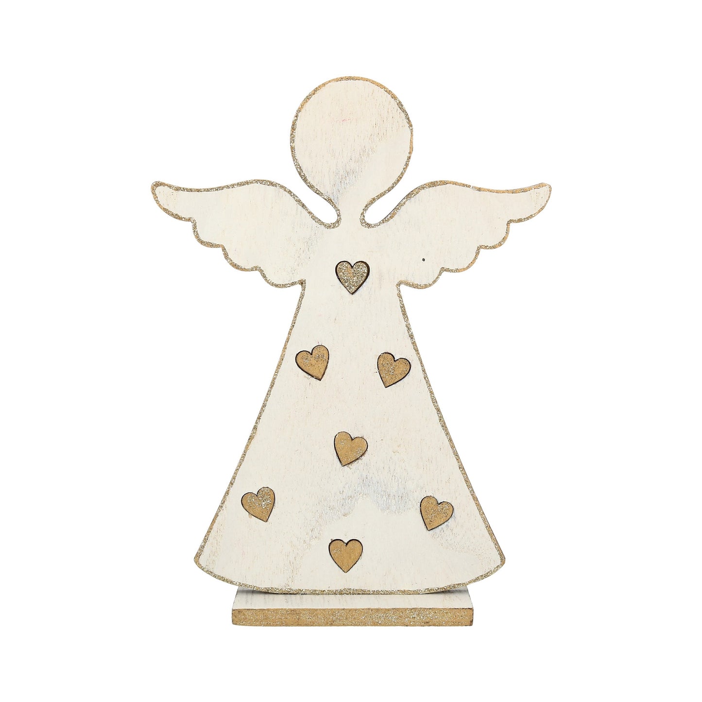 Figur Engel mit Herzen Holz 2 Größen