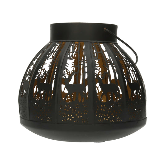 Laterne schwarz/gold gebaucht 20 cm