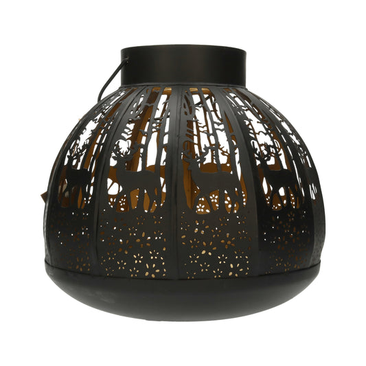Laterne schwarz/gold gebaucht 26 cm