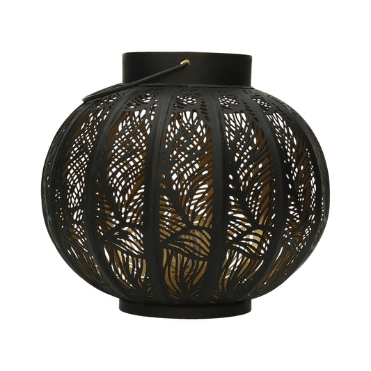 Windlicht Kugel schwarz/gold 19 cm