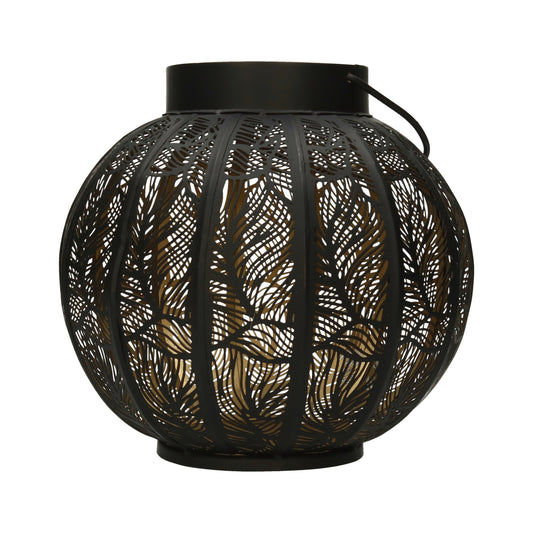 Windlicht Kugel schwarz/gold 24 cm
