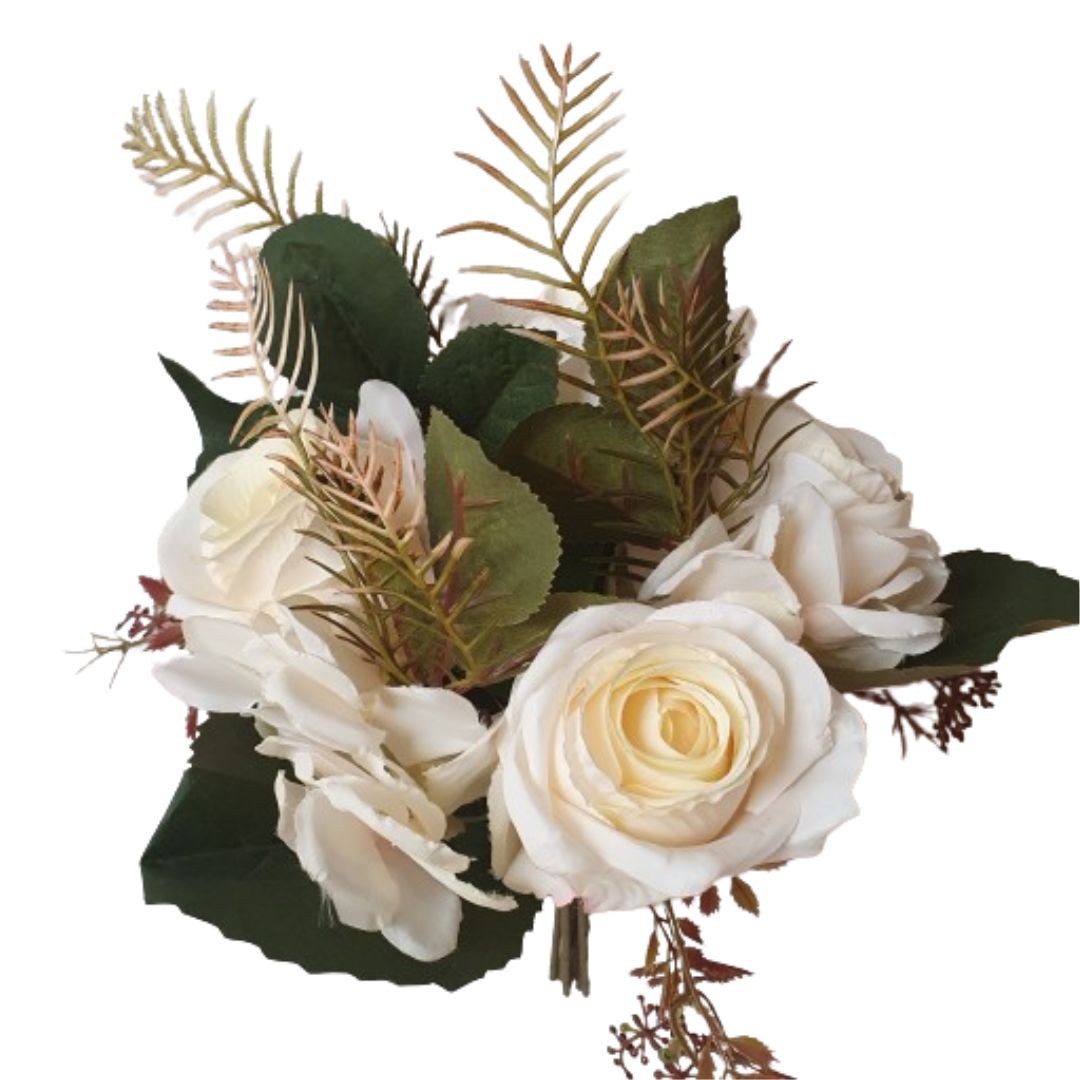 Strauß Rosen, Hortensien creme oder weiß