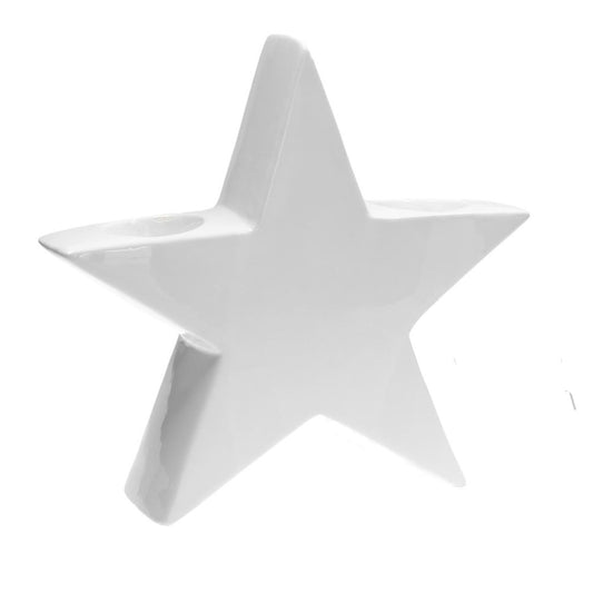 Stern Keramik weiß 15 cm