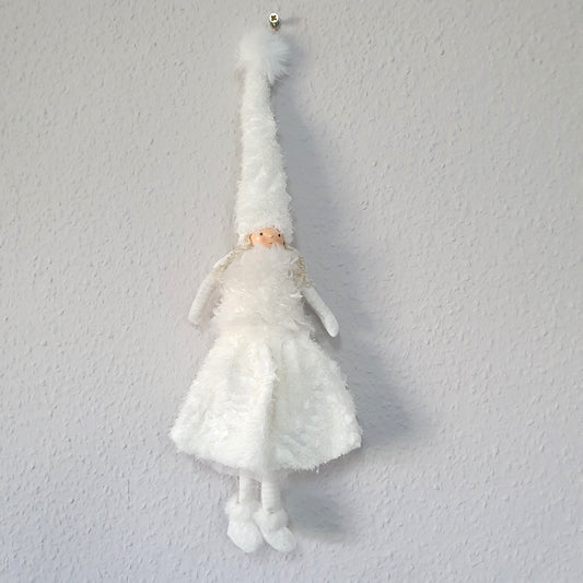 Engel hängend Fellm. weiß 15x15x50