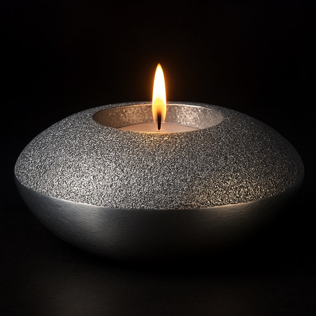 Kerzenhalter Silber Rund 12x12x4,5cm