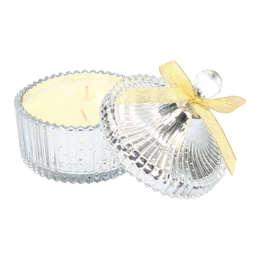 Duftkerze Glas 13x10cm silber