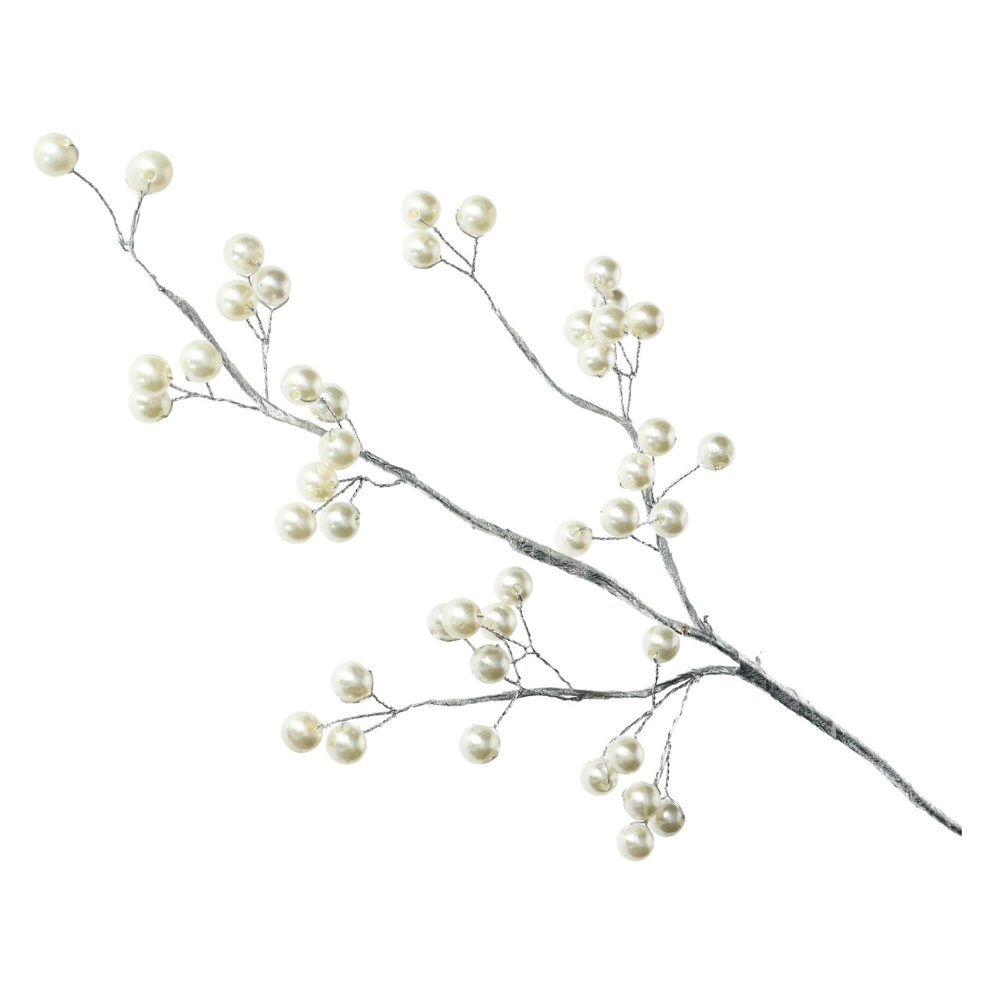 Zweig Silber Perle Creme - 48 cm