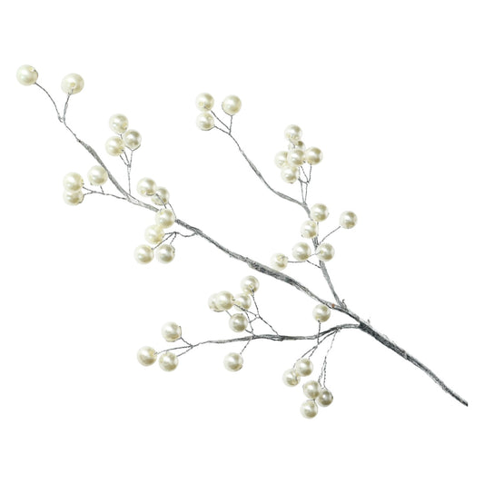 Zweig Silber Perle Creme - 48 cm