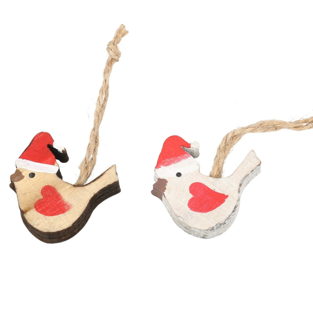 Hänger Vogel mit Weihnachtsmann-Mütze 2 Modelle