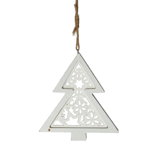 Anhänger Baum 13cm weiß