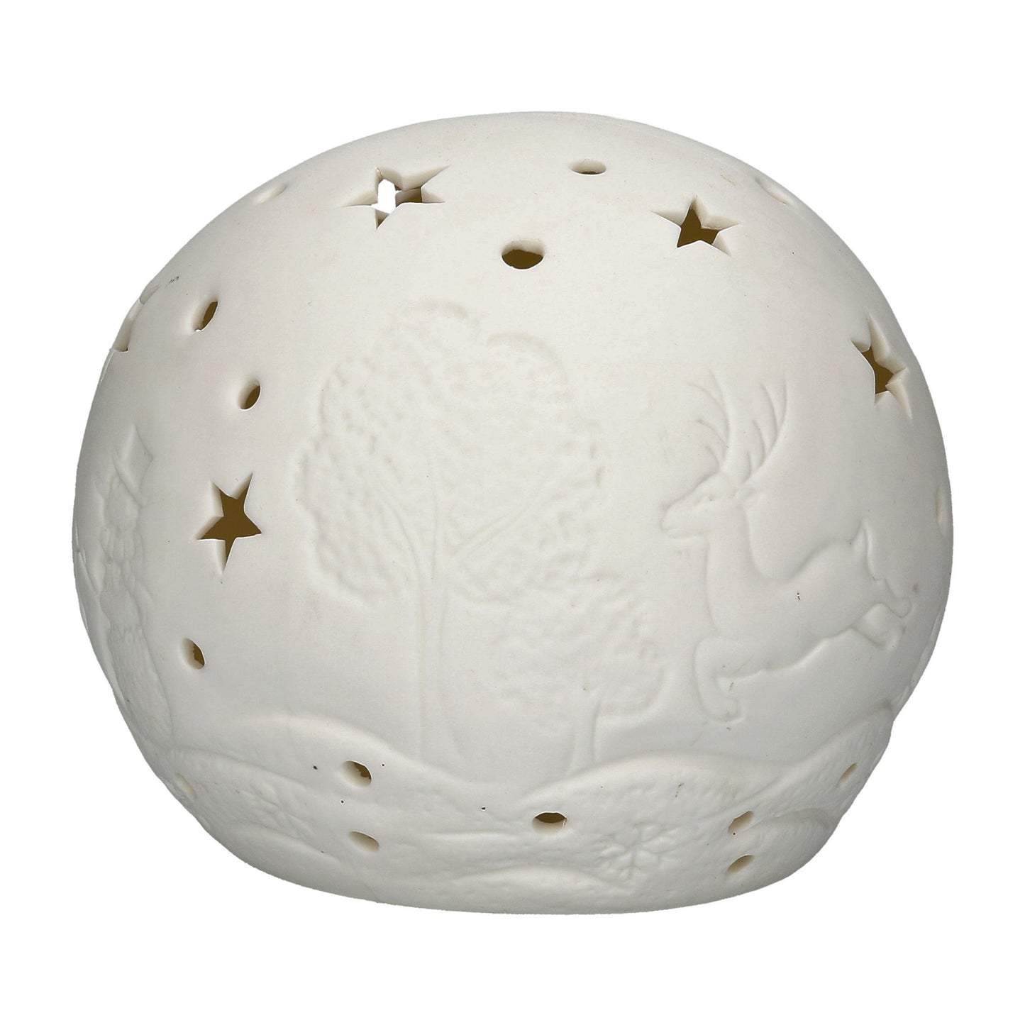 Teelicht LED weiß Keramik 15 cm