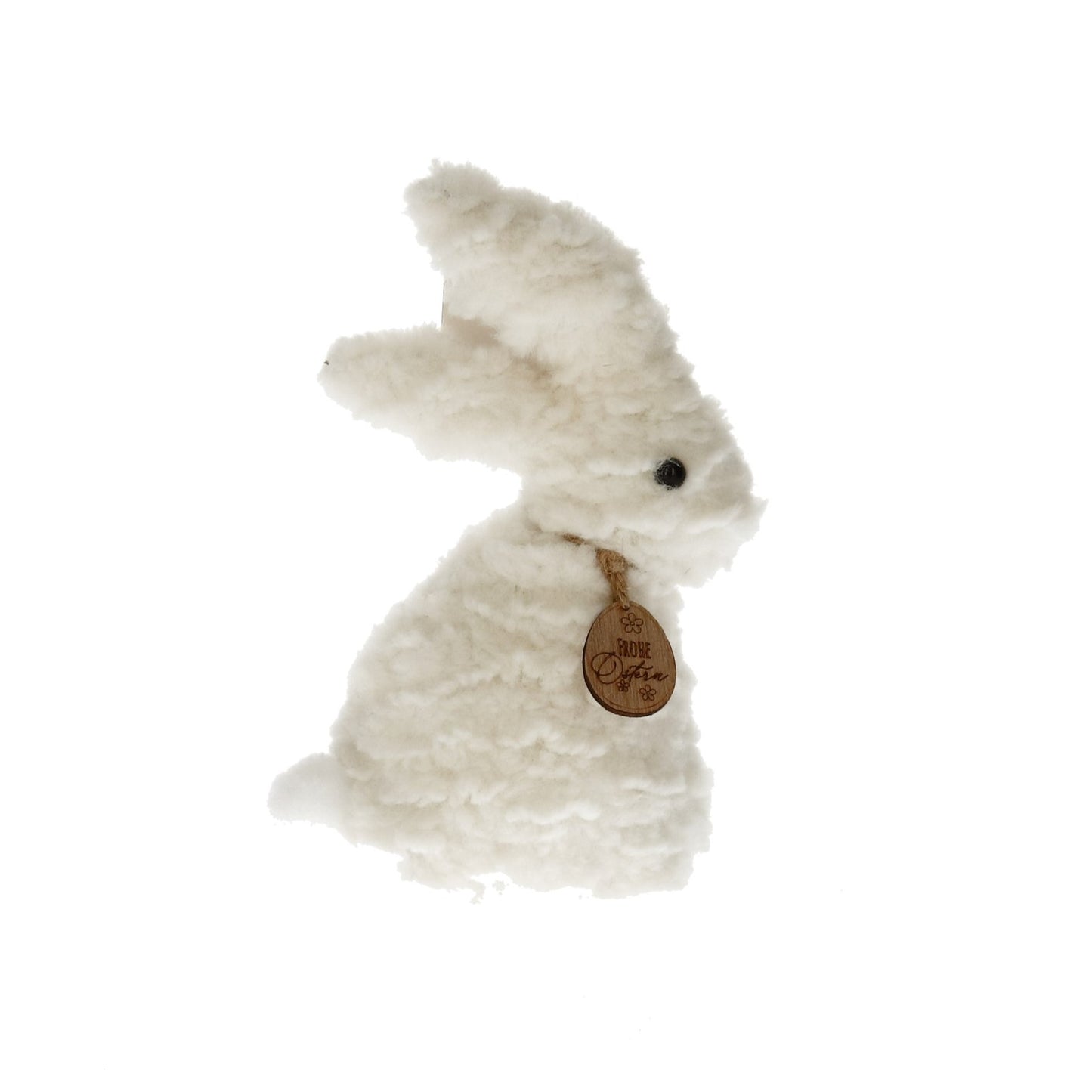 Figur Hase Plüsch weiß 19 cm