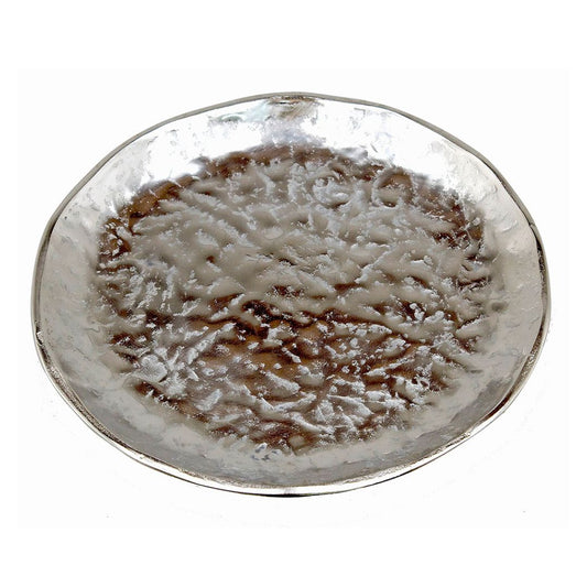Metall Platte rund Alu/silber 36 cm