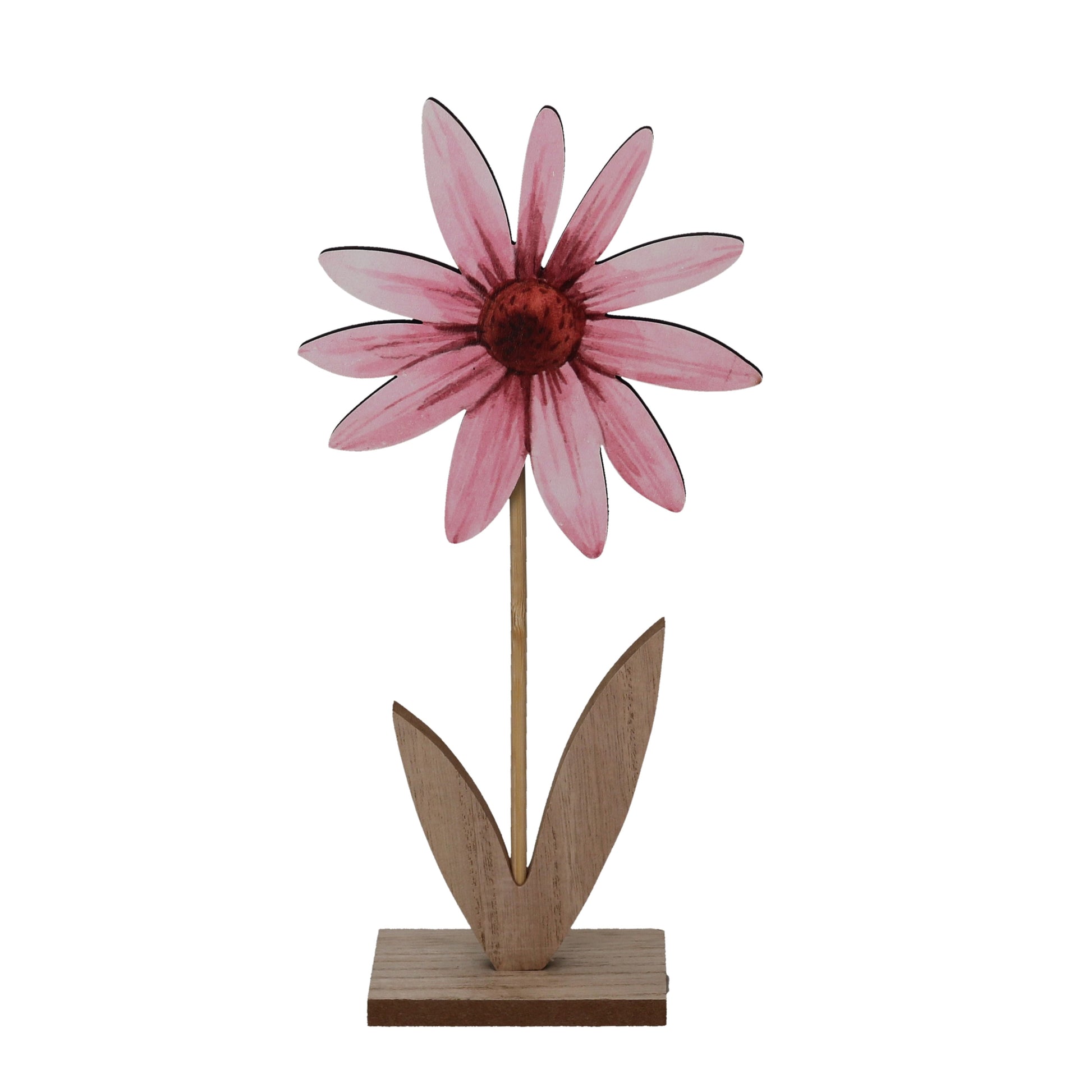 Figur Blume auf Sockel pink Holz 25 cm – Kathrin Kynast e.K.