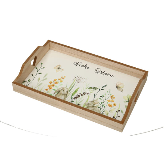 Tablett   Frohe Ostern Holz 24x15x4 cm