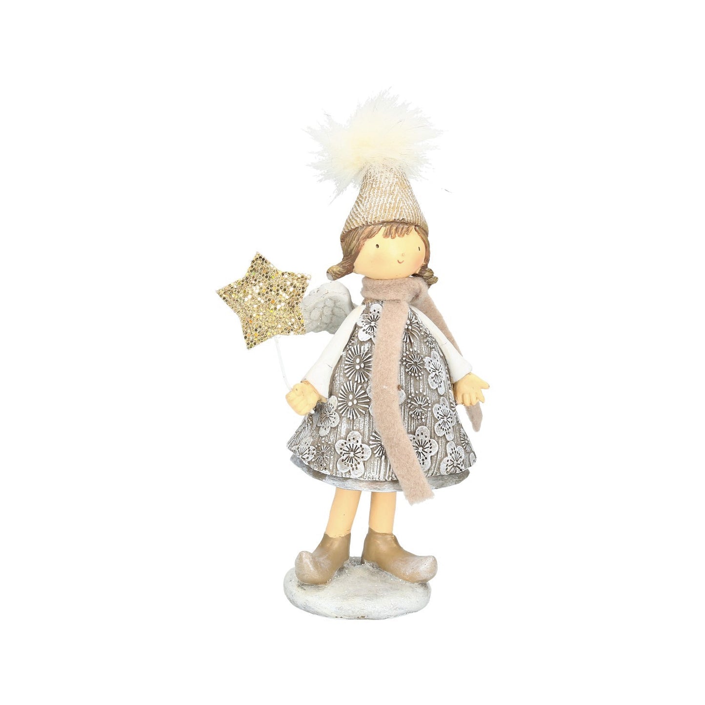 Figur Mädchen mit goldenem Stern 19 cm
