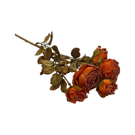 Rose antik orange 5 Blüten 44 cm